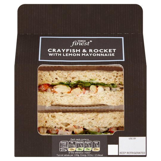 Tesco Finest Crayfish And Rocket Sandwich Tesco Groceries