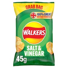 Walkers Salt & Vinegar Grab Bag Crisps 45g