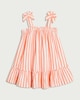 image 4 of F&F Girls Pure Cotton Striped Bow Strap Dress in Orange