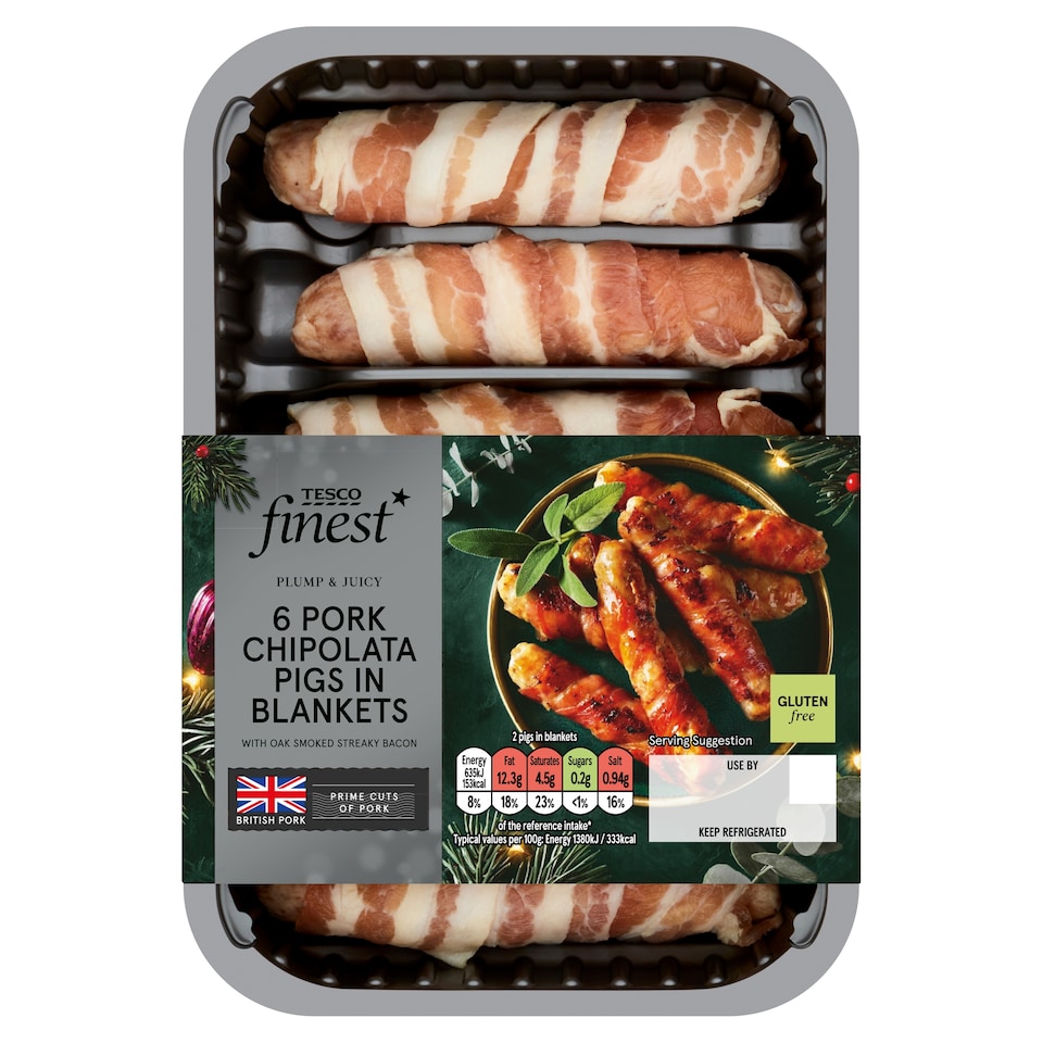 Tesco Finest Chipolata Pigs In Blankets 222G