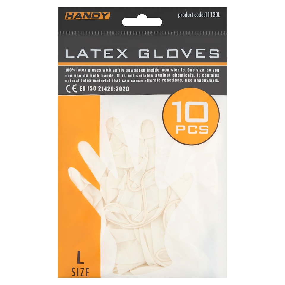 Handy Latex rukavice L 10 ks