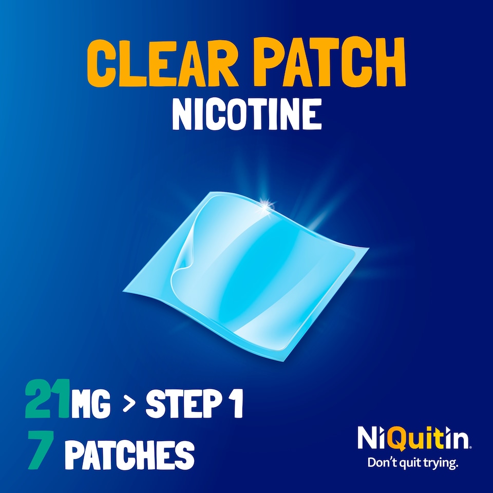image 1 of NiQuitin Clear Patch Stop Smoking Aid 21mg Nicotine Patches 7s