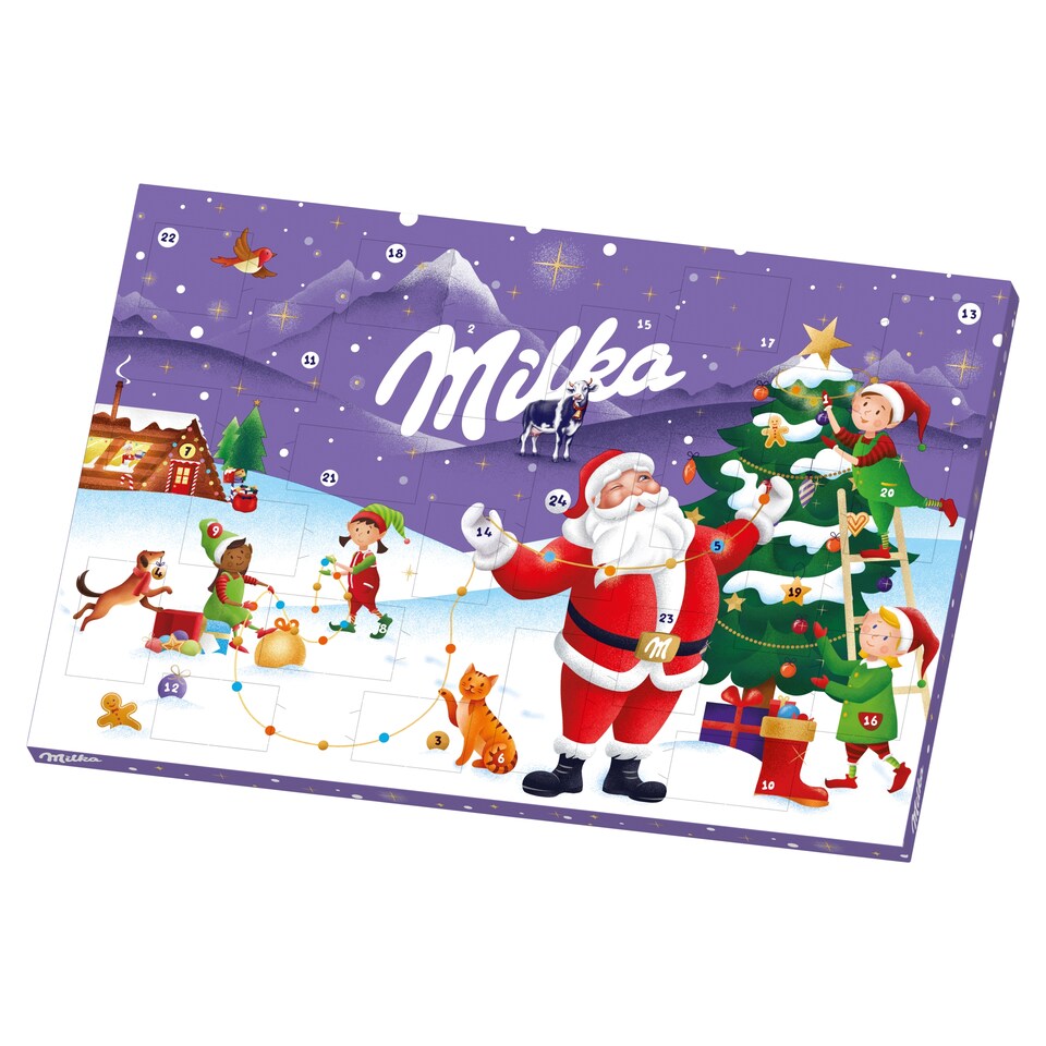 Milka adventní kalendář, mléčná čokoláda 200g