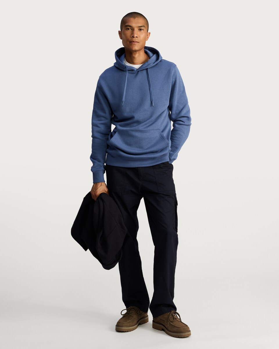 image 1 of F&F Regular Fit Cotton Rich Drawstring Hoodie in Blue