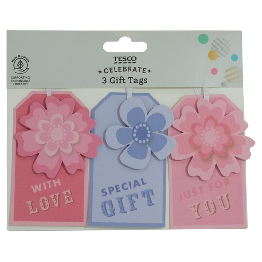 Tesco Floral 3 Pack Gift Tags Tesco Groceries