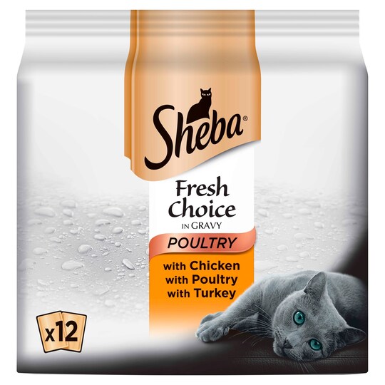 Sheba Cat Food Fresh Choice Poultry 12 X 50G Tesco Groceries