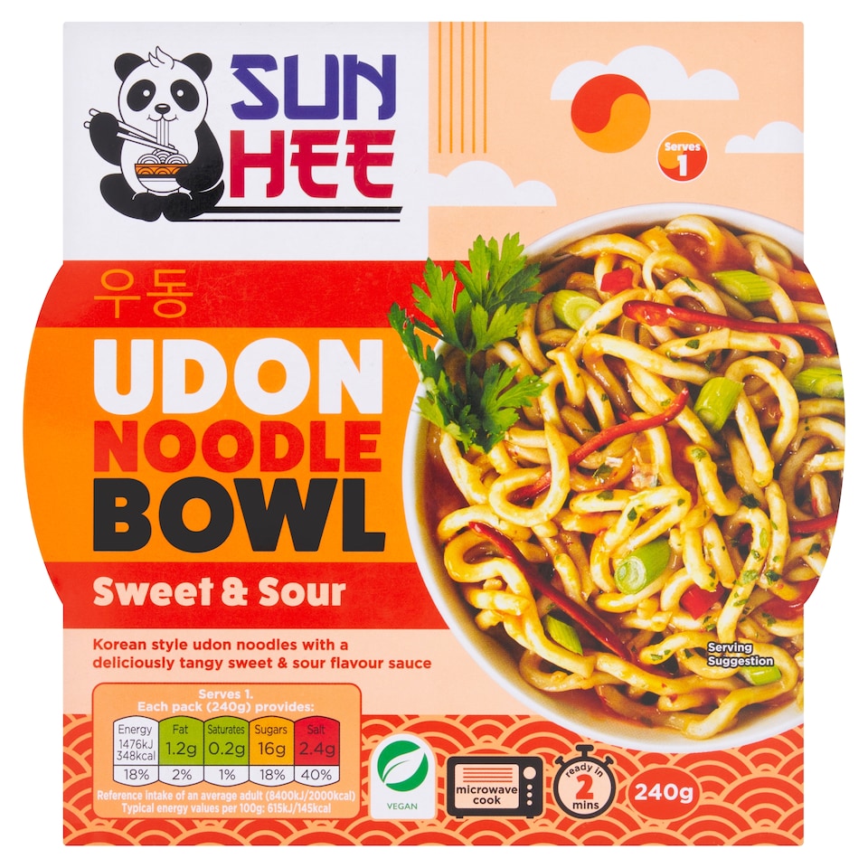 Sun Hee Udon Noodle Bowl - Sweet & Sour 240g