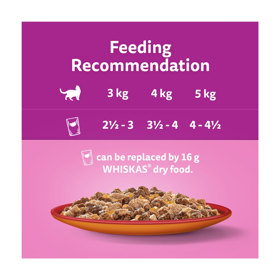 image 1 of Whiskas Duo Meaty Combos Adult Cat Food Pouches in Jelly 12x85g