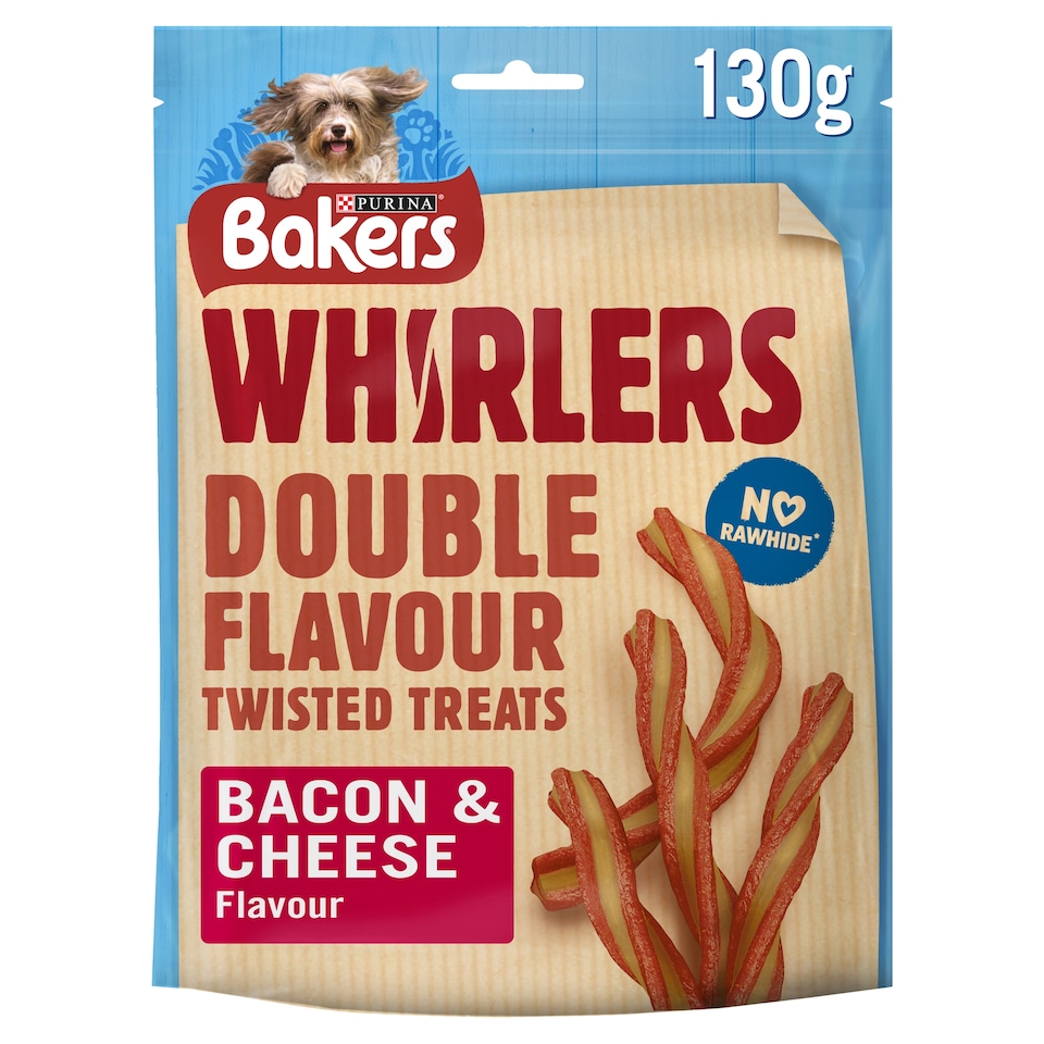 image 1 of Bakers Whirlers Dog Treats Bacon And Cheese 130G