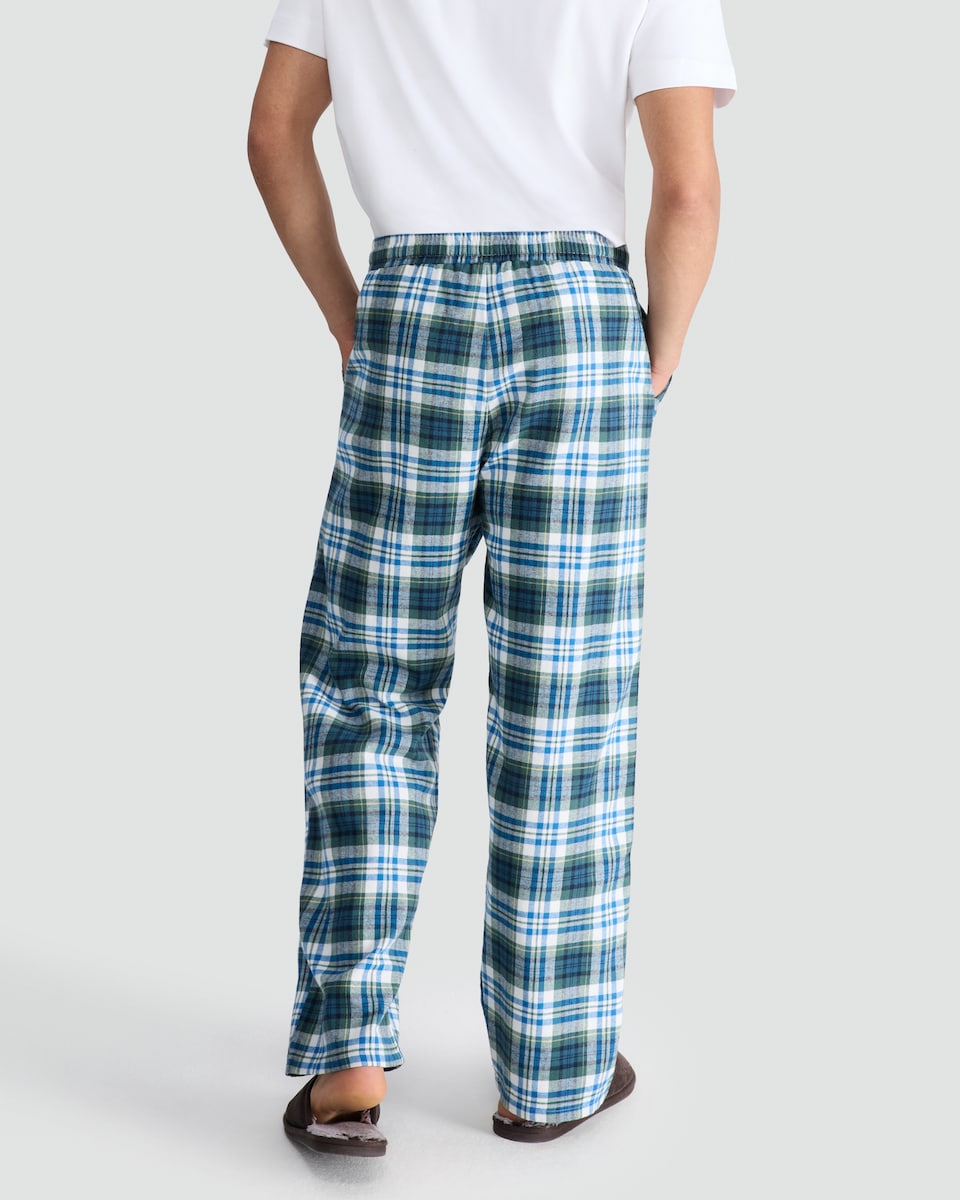 image 1 of F&F Pure Cotton Flannel Check Print Pyjama Bottoms in Multi