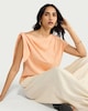 image 1 of F&F Textured Tie Shoulder Blouse in Coral