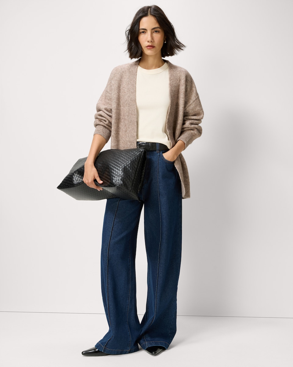 image 1 of F&F Edge to Edge Cardigan in Mink