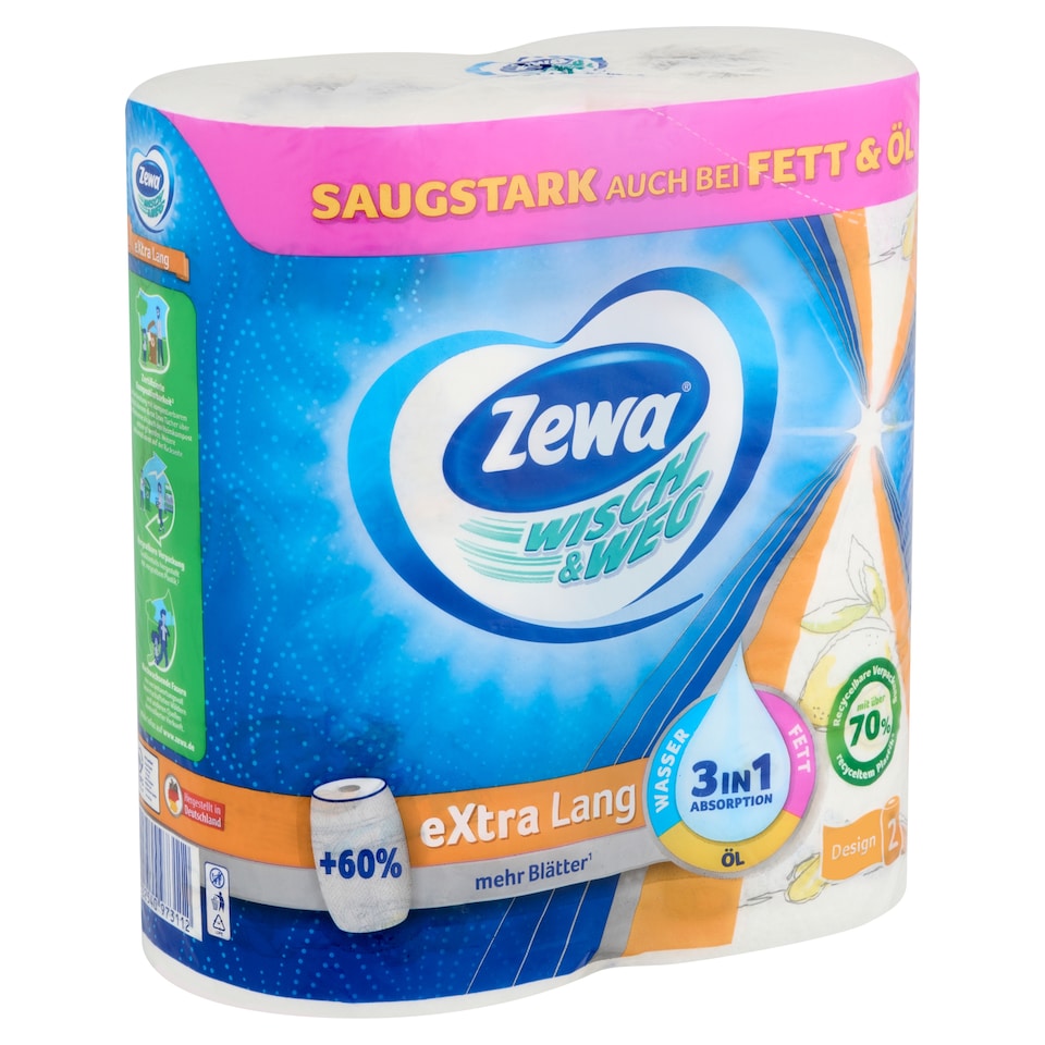 Zewa Wisch & Weg eXtra Lang háztartási papírtörlő 2 rétegű 2 tekercs  1. kép