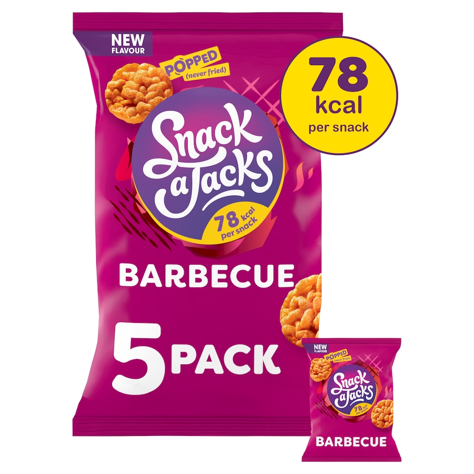 image 1 of Snack a Jacks Sizzlin Barbecue Rice Cakes Multipack Snacks 5x19g