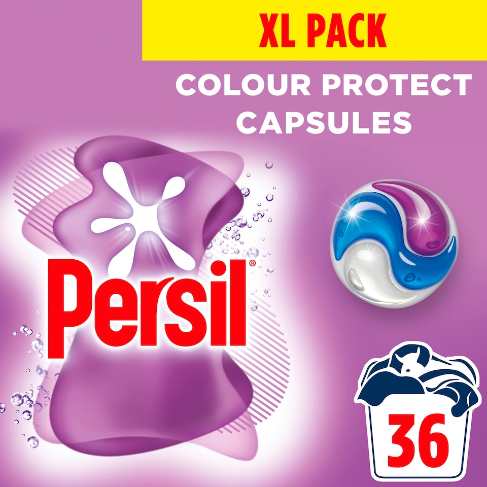 image 1 of Persil Colour Protect 3 in 1 Laundry Detergent Capsules 36washes 759.6g