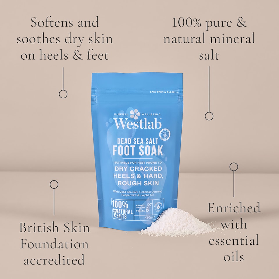 image 1 of Westlab Dead Sea Foot Soak with Colloidal Oatmeal, Peppermint & Jojoba Oil 450g