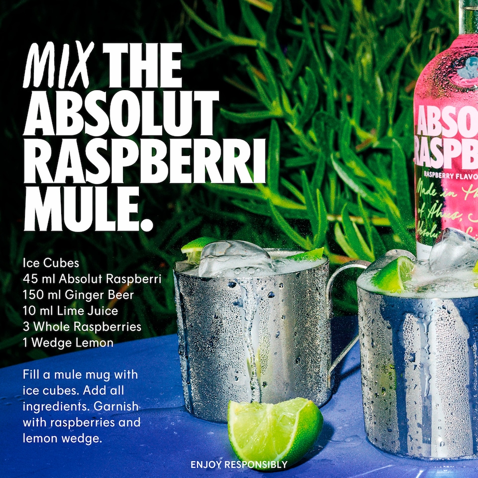 image 1 of Absolut Raspberri Flavoured Vodka 1L