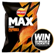 Walkers Max Punchy Paprika Crisps 140G