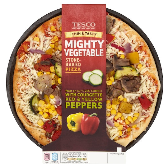Tesco Thin Crust Mighty Veg Pizza 356g Tesco Groceries