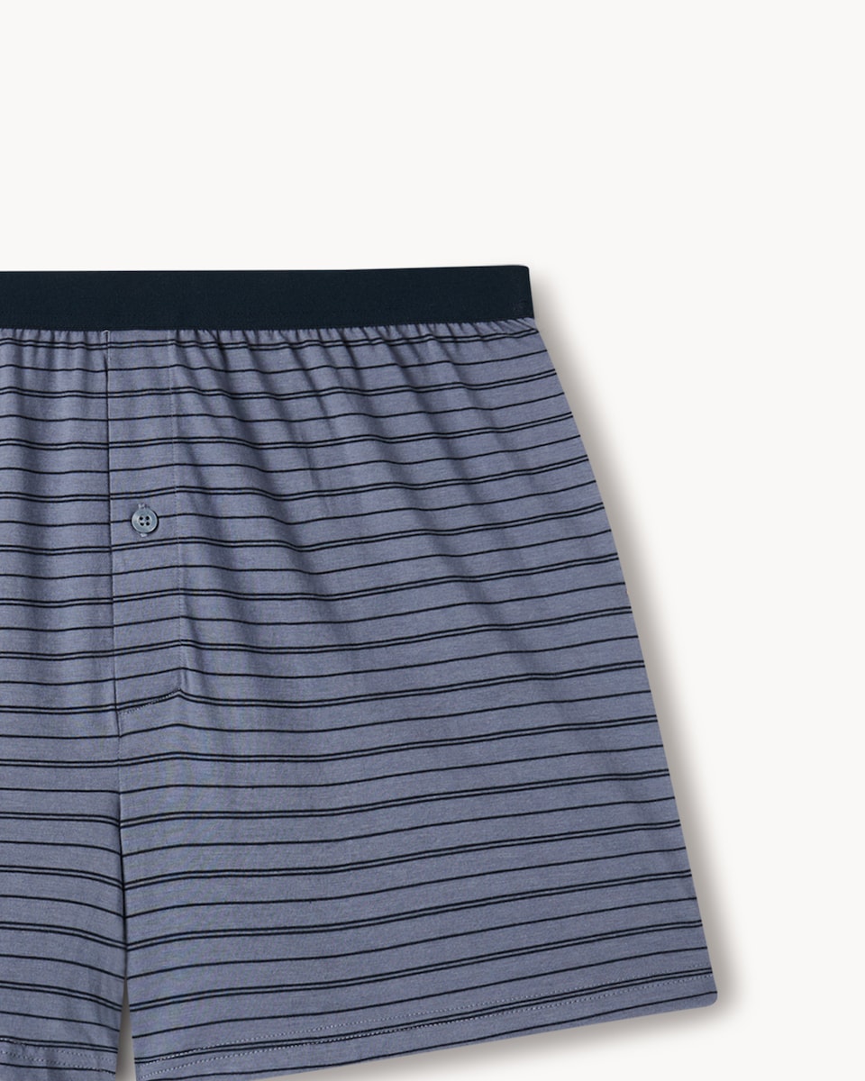 image 1 of F&F 3-Pack Pure Cotton Striped Jersey Boxers in Navy