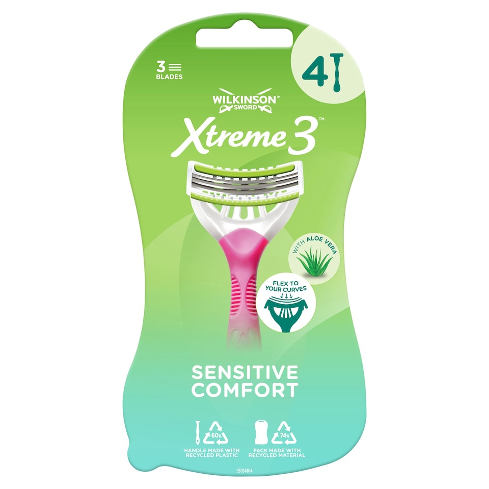 Wilkinson Sword Xtreme 3 Sensitive Womens Disposable Razors 4 Pack