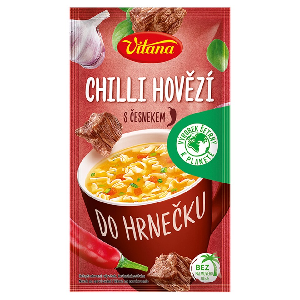 Vitana Do hrnečku Instantní polévka chilli hovězí s česnekem 16g