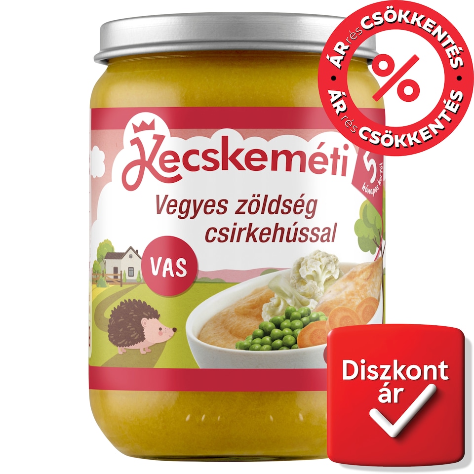 Kecskeméti vegyes zöldség csirkehússal bébiétel 5 hónapos kortól 190 g