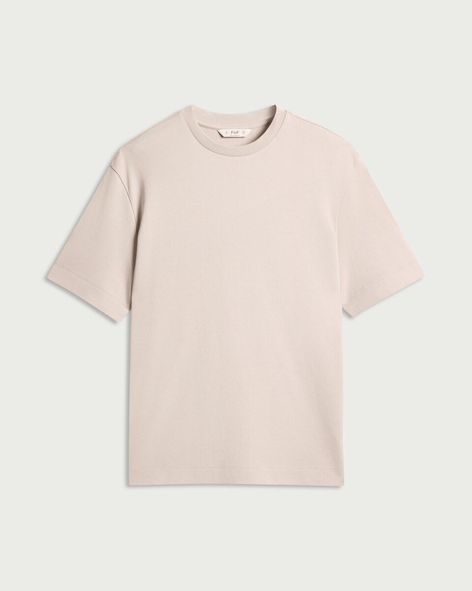 image 1 of F&F Pure Cotton Relaxed Fit T-Shirt in Stone