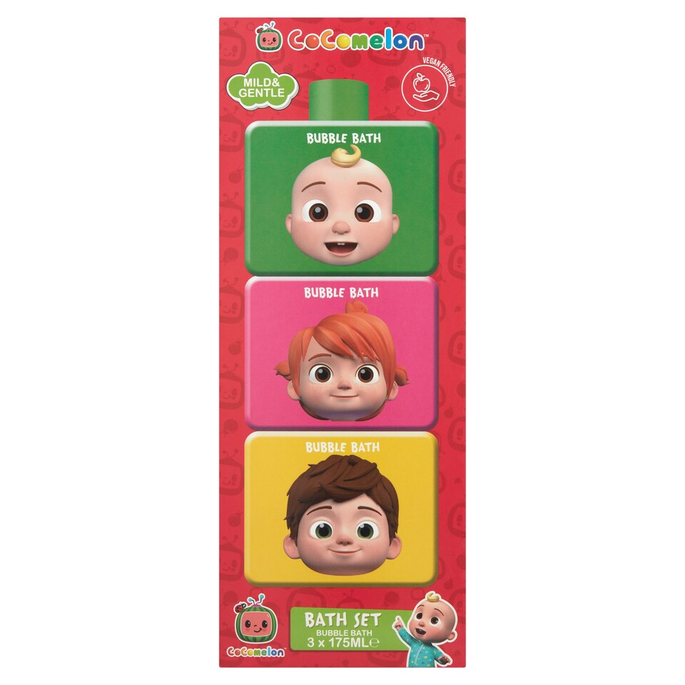 Cocomelon Bubble Bath Stackable Cube Set 3X175ml