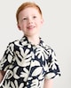 image 2 of F&F Boys Tropical Leaf Print Shirt and Short Set in Multi Black White