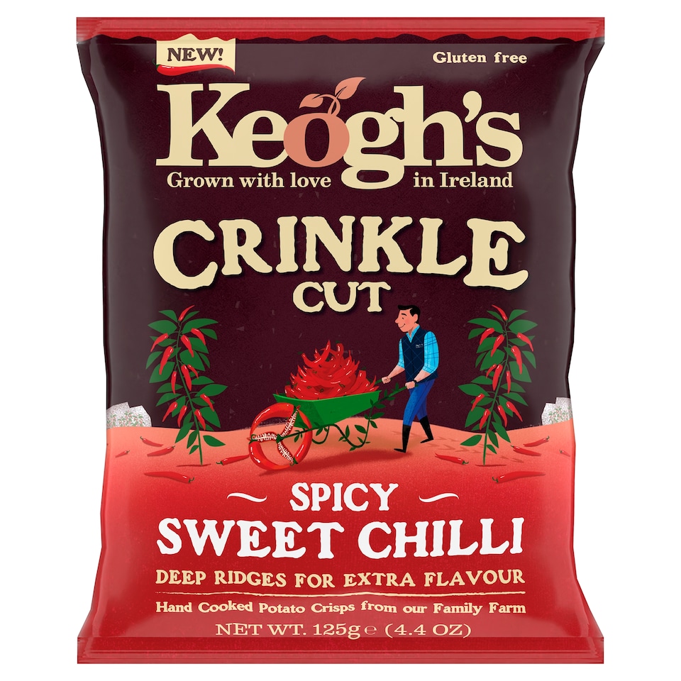 Keoghs Crinkle Cut Spicy Sweet Chilli Crisps 125g