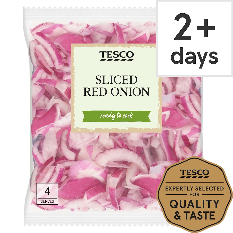 Tesco Sliced Red Onion 180G