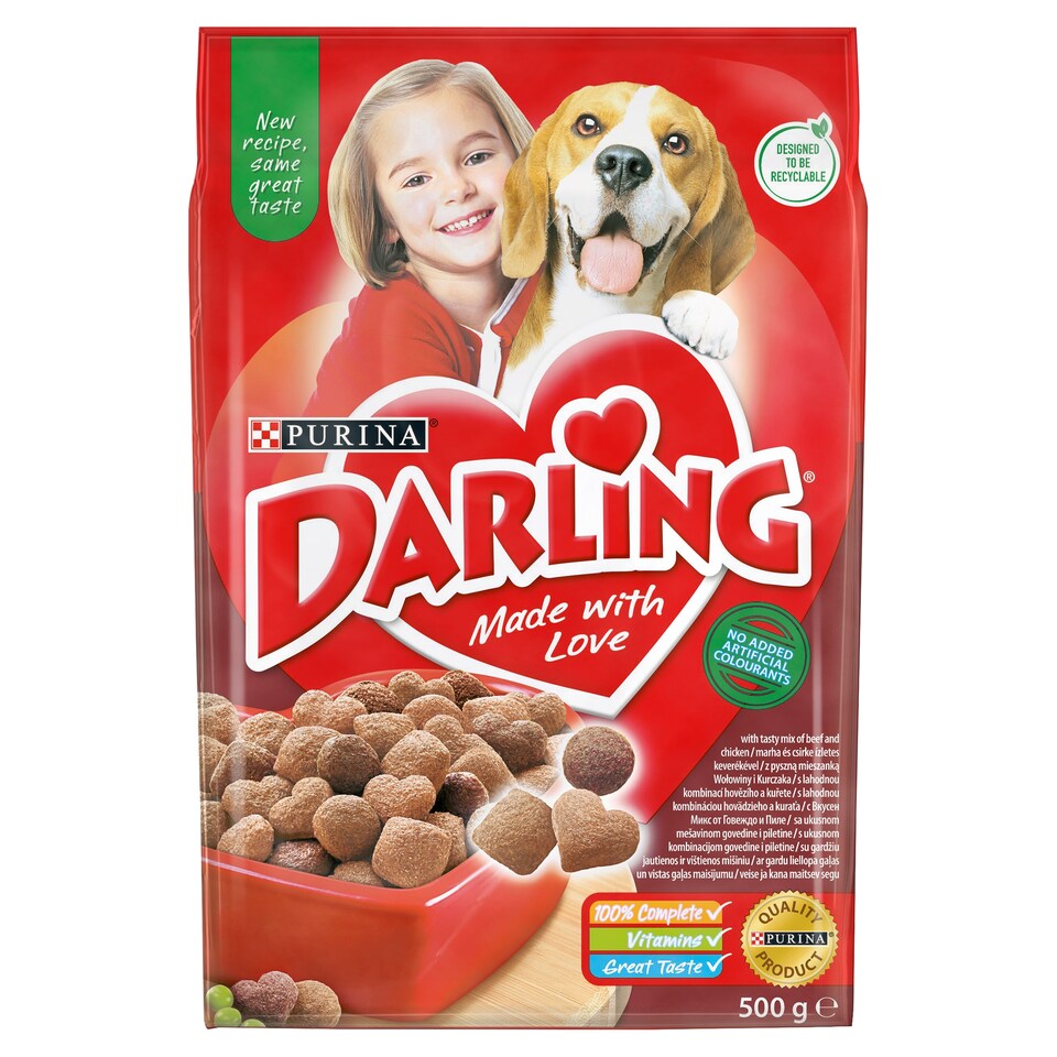 Purina Darling marha és csirke ízletes keverékével száraz kutyaeledel 500 g