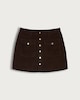 image 5 of F&F Pure Cotton Corduroy Button Front Mini Skirt in Brown