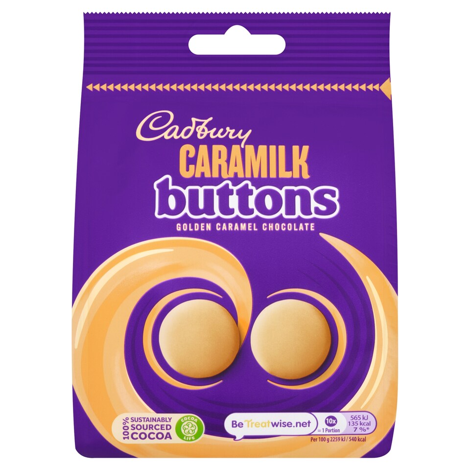 Cadbury Caramilk Golden Caramel Chocolate Buttons Bag 105g