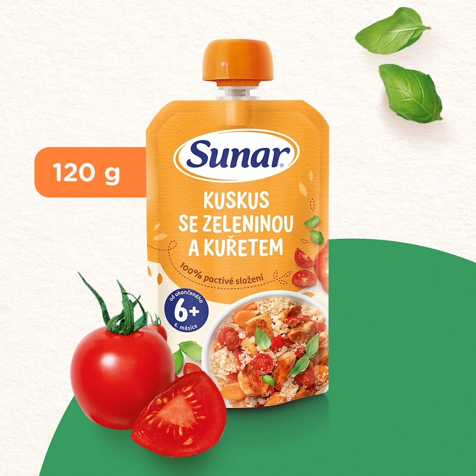 Obrázek 1 pro produkt Sunar příkrm kuskus se zeleninou a kuřetem 6m+, 120g
