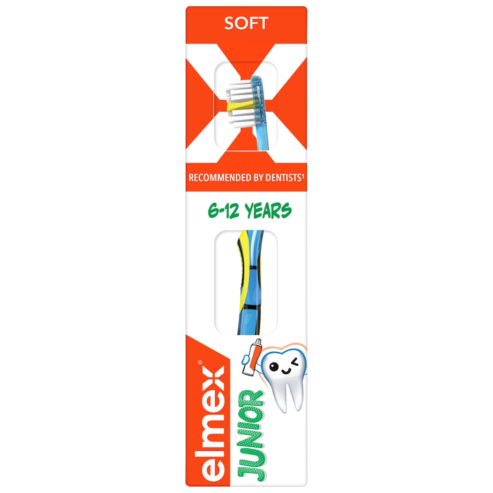 obrázok 1 z elmex®Junior detska zubná kefka mäkká pre deti vo veku 6 – 12 rokov 1 ks