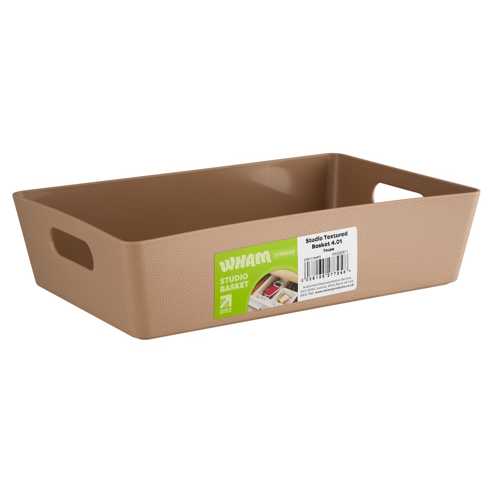 image 1 of Wham Studio Taupe Storage Basket 4.01