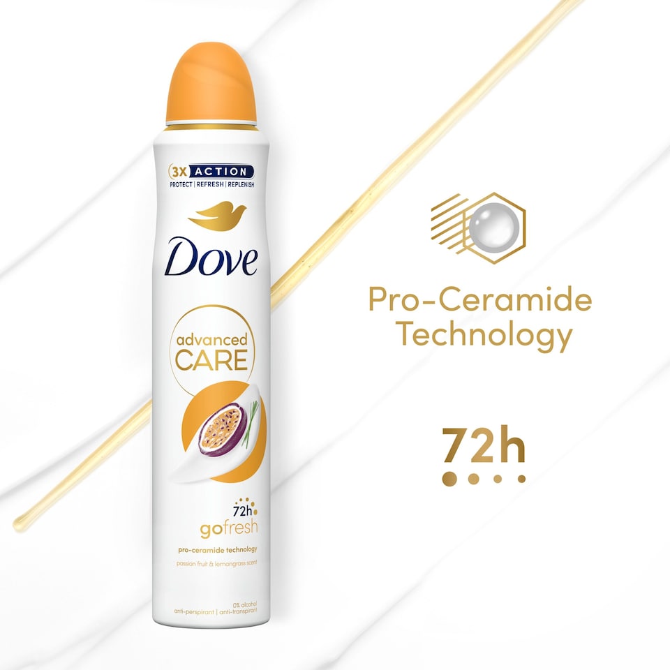 image 1 of Dove Women Go Fresh Passion Fruit 72h Advanced Care Antiperspirant Deodorant 200ml
