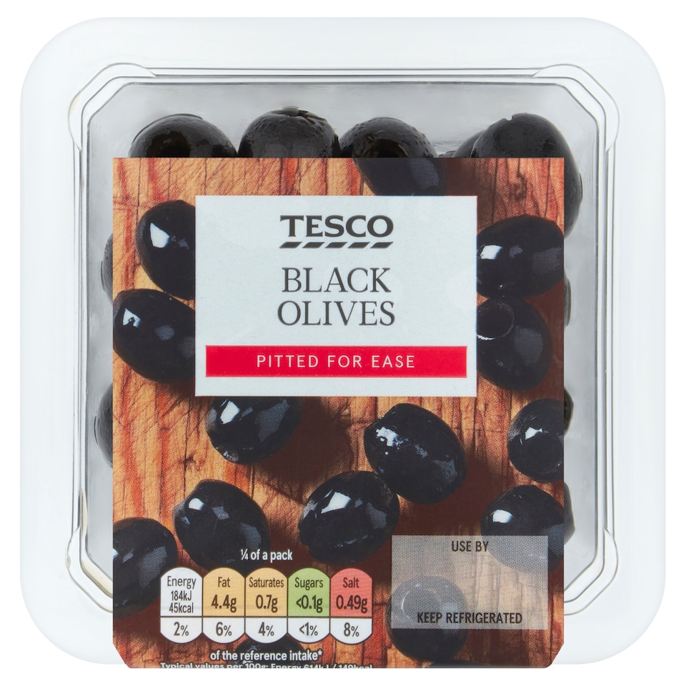 Tesco Black Olives 120G