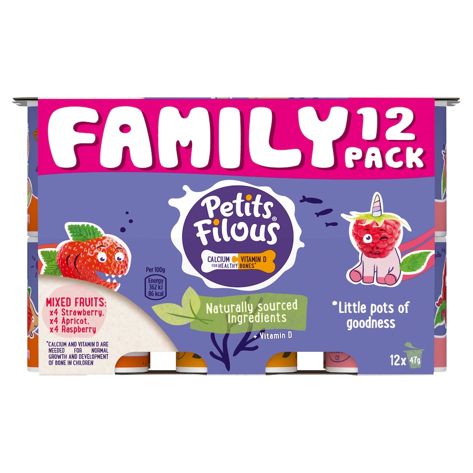 Petits Filous S/Berry/R/Berry /Apricot 12X47g