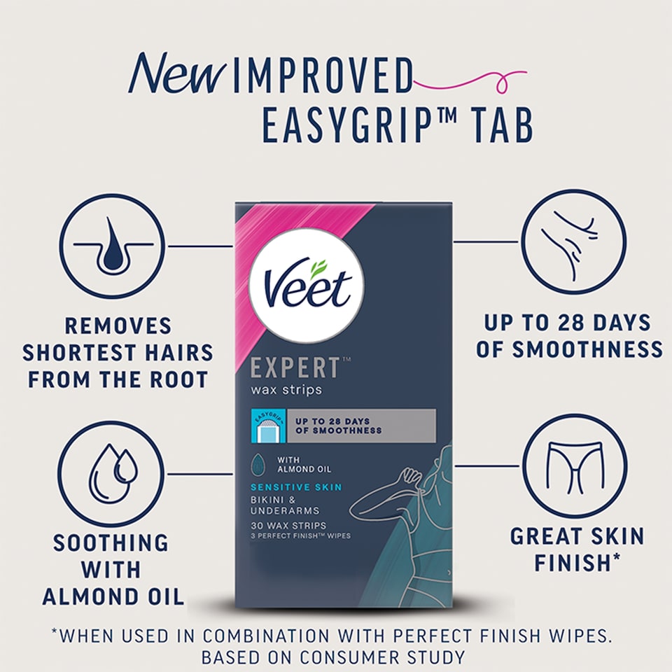 image 1 of Veet Expert Bikini & Underarm Wax Strips X30