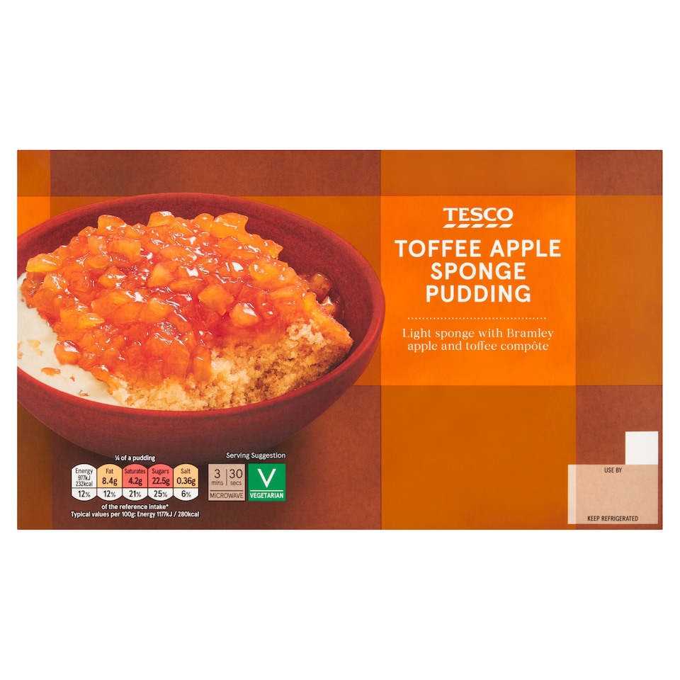 Tesco Toffee Apple Sponge Pudding 330g