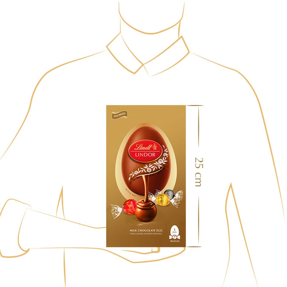 image 1 of Lindt Lindor Milk Chocolate Egg with Lindor Assorted Truffles 183g
