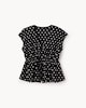 image 5 of F&F Polka Dot Tie Front Top in Multi Black