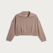 F&F Active Modal Rich Collared Zip Up Jacket in Brown