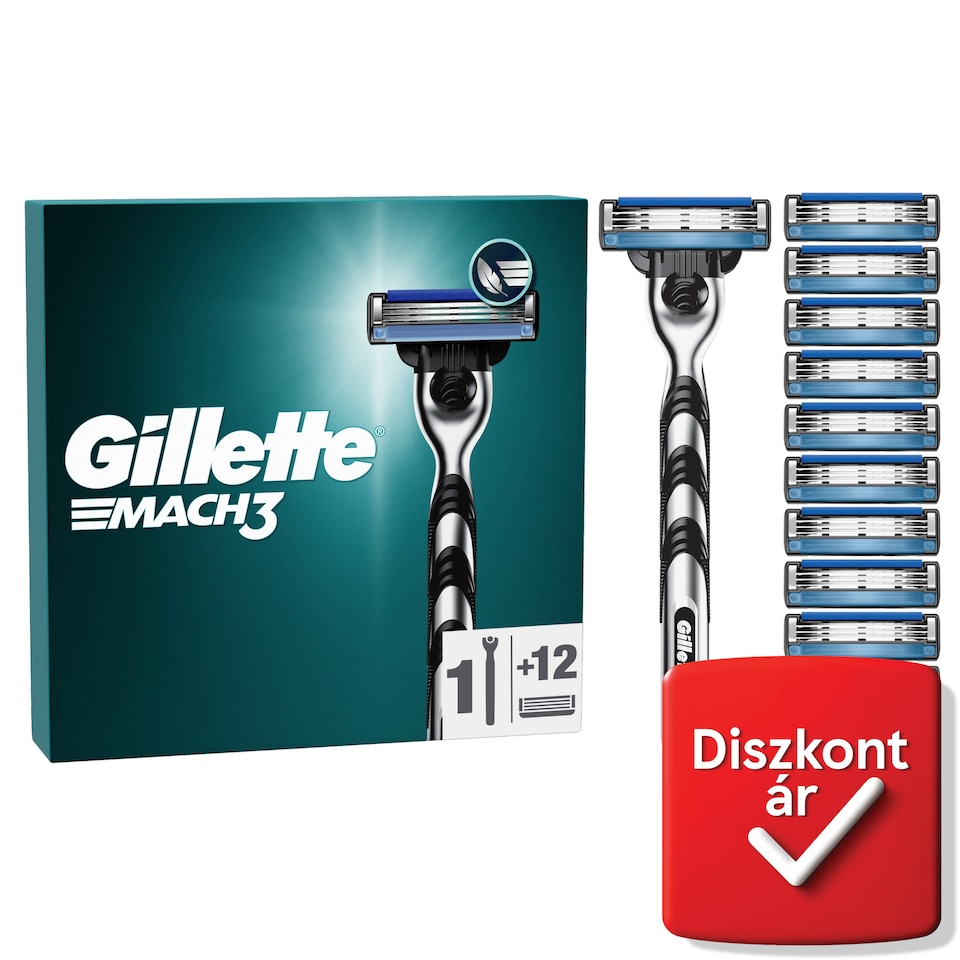 Gillette Mach3 Férfi Borotva, 1 db Gillette 3 Pengés Borotva, Gillette Borotvabetétek  1. kép