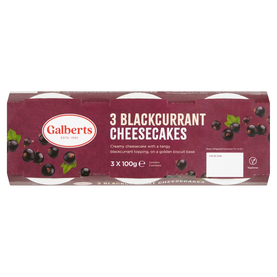 Galberts 3Pk Blackcurrant Cheesecake 3x100G