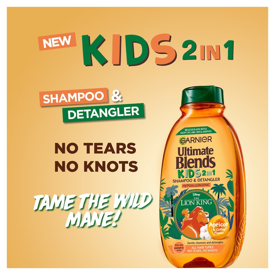 image 1 of Garnier Ultimate Blends Kids 2 In 1 Apricot Shampoo 250Ml