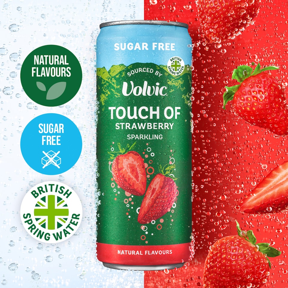 image 1 of Touch of Strawberry Sparkling Sugar Free Flavoured Water Multipack 4x330ml